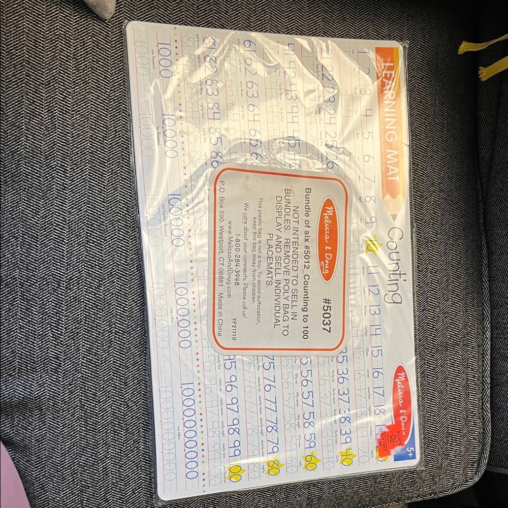 4/$12 Melissa & Doug Counting Mat with Colorful Numbers